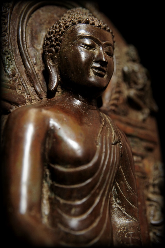 Early 19C Bronze Sitting India Buddha #BB454